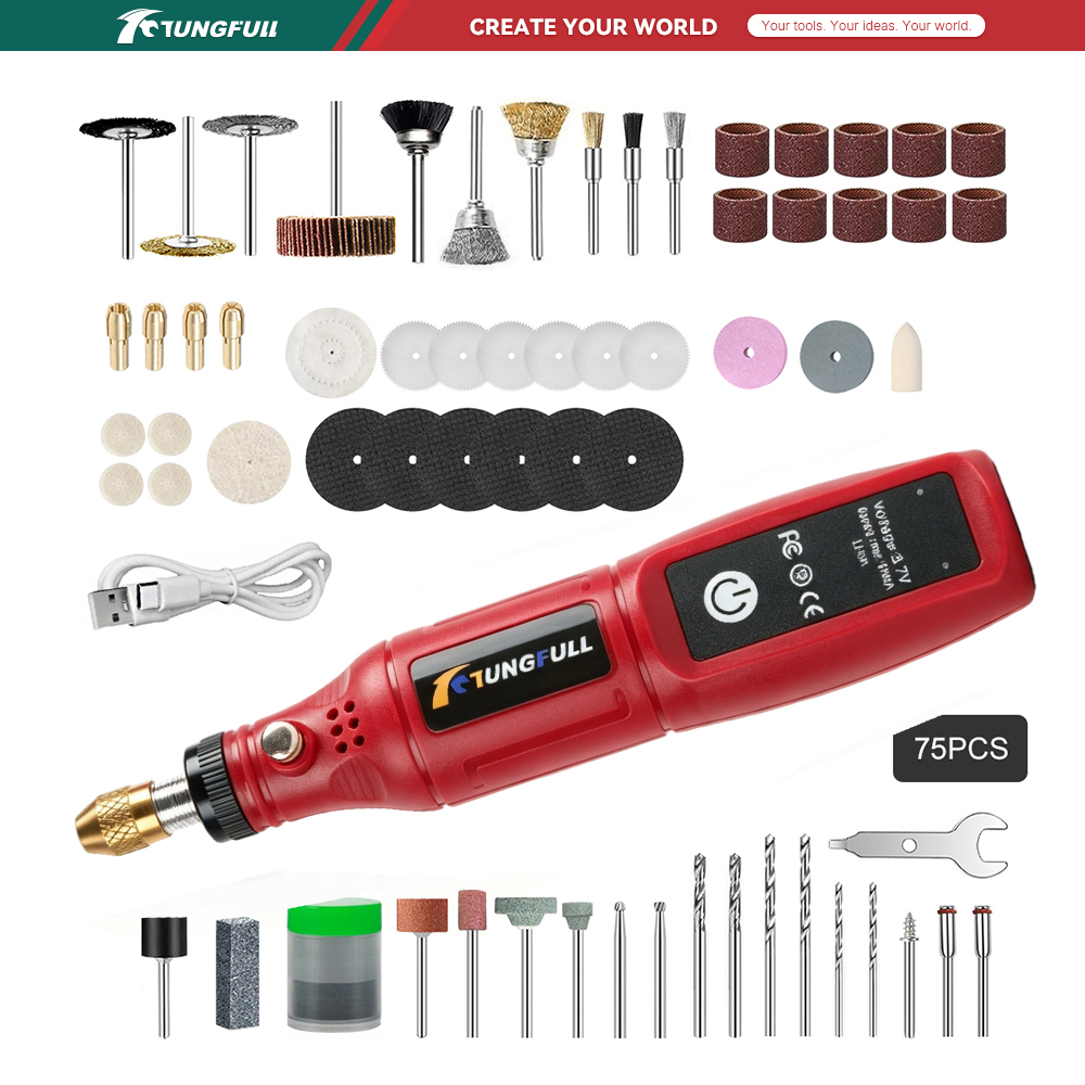 Mini Electronics Gadgets - TUNGFULL Utensile Rotante Senza Fili 3.7V,