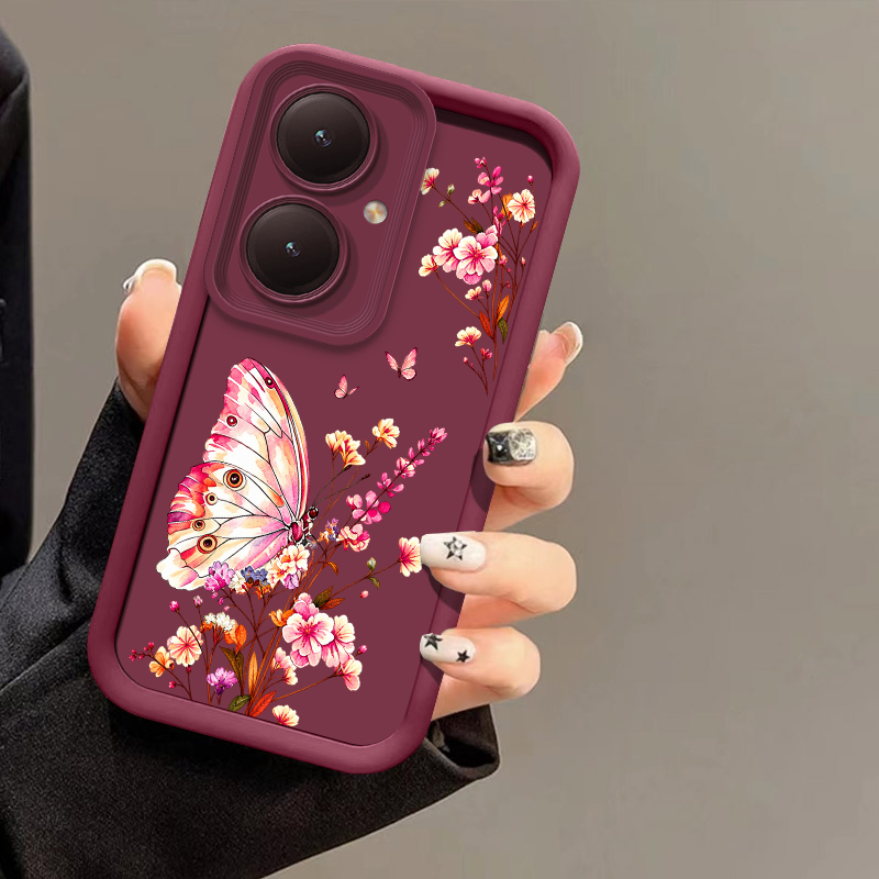 Vivo Y28 - Custodia per telefono con motivo floreale